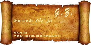 Gerlach Zója névjegykártya